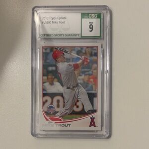 Topps Baseball Card with Red and Gray Accents